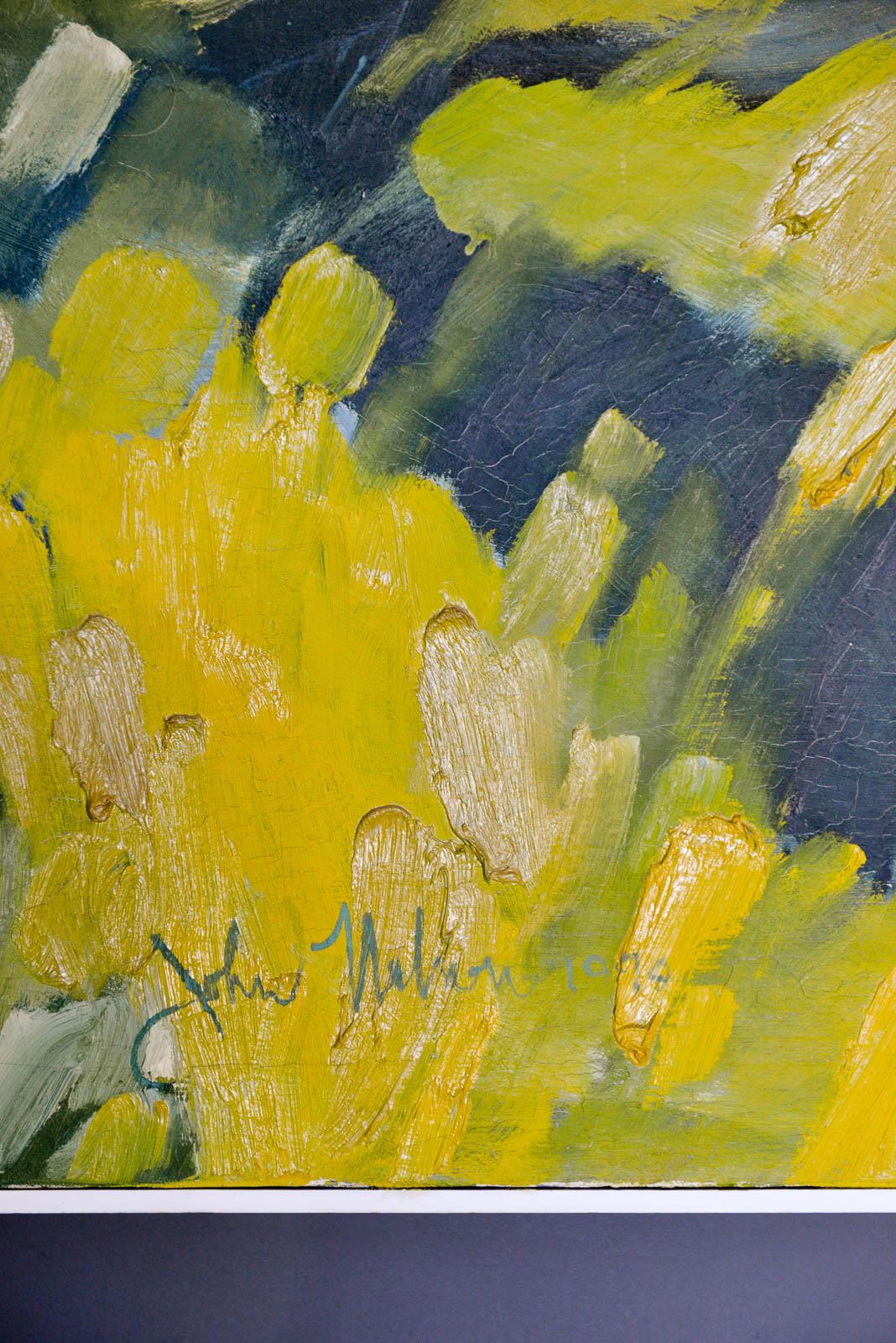 Abstraktes Vintage-Ölgemälde auf Leinwand von John Nelson Gallery Pasadena, CA, 1979 im Angebot 2