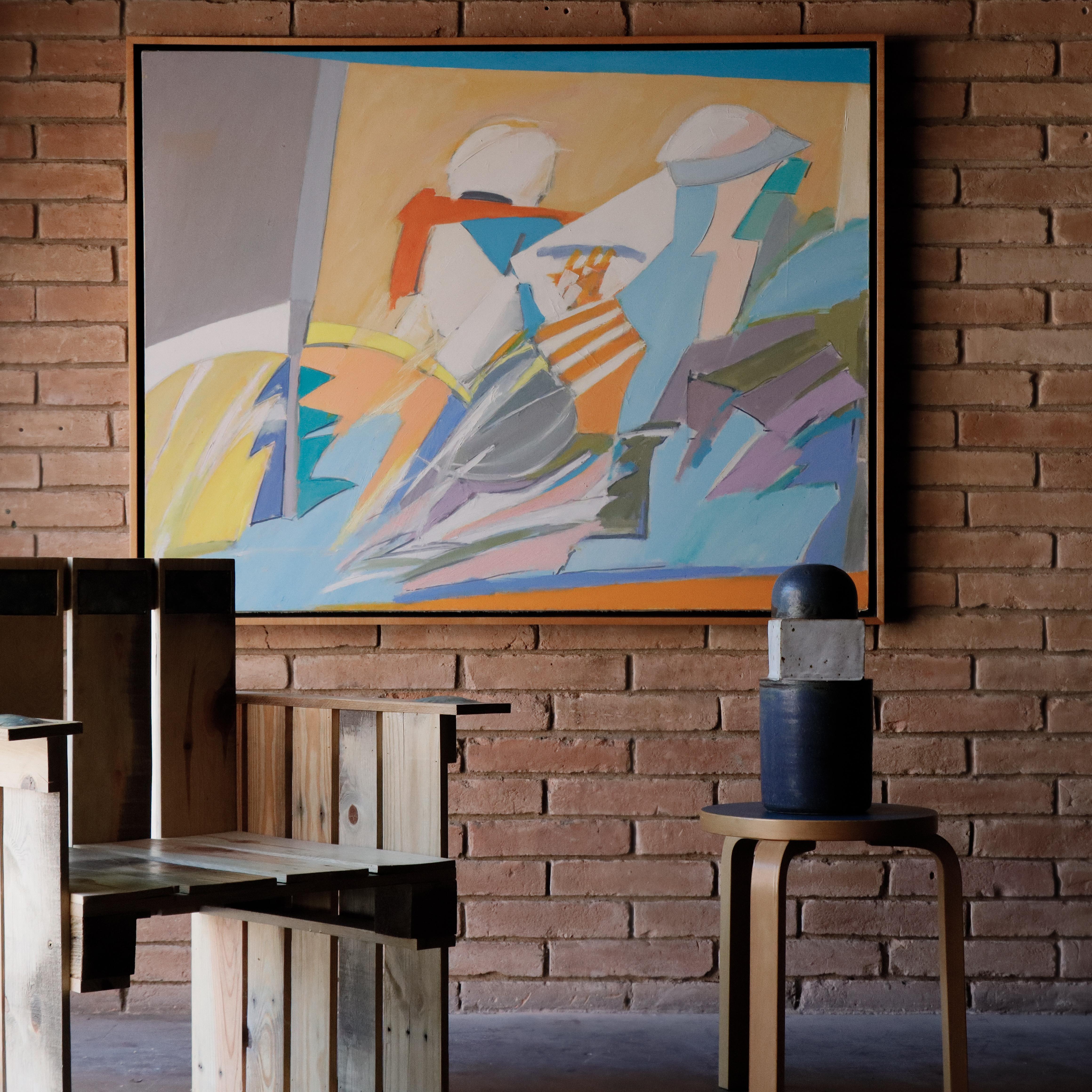 Pittura astratta d'epoca su tela, fine anni '70 In condizioni buone in vendita a Round Rock, TX