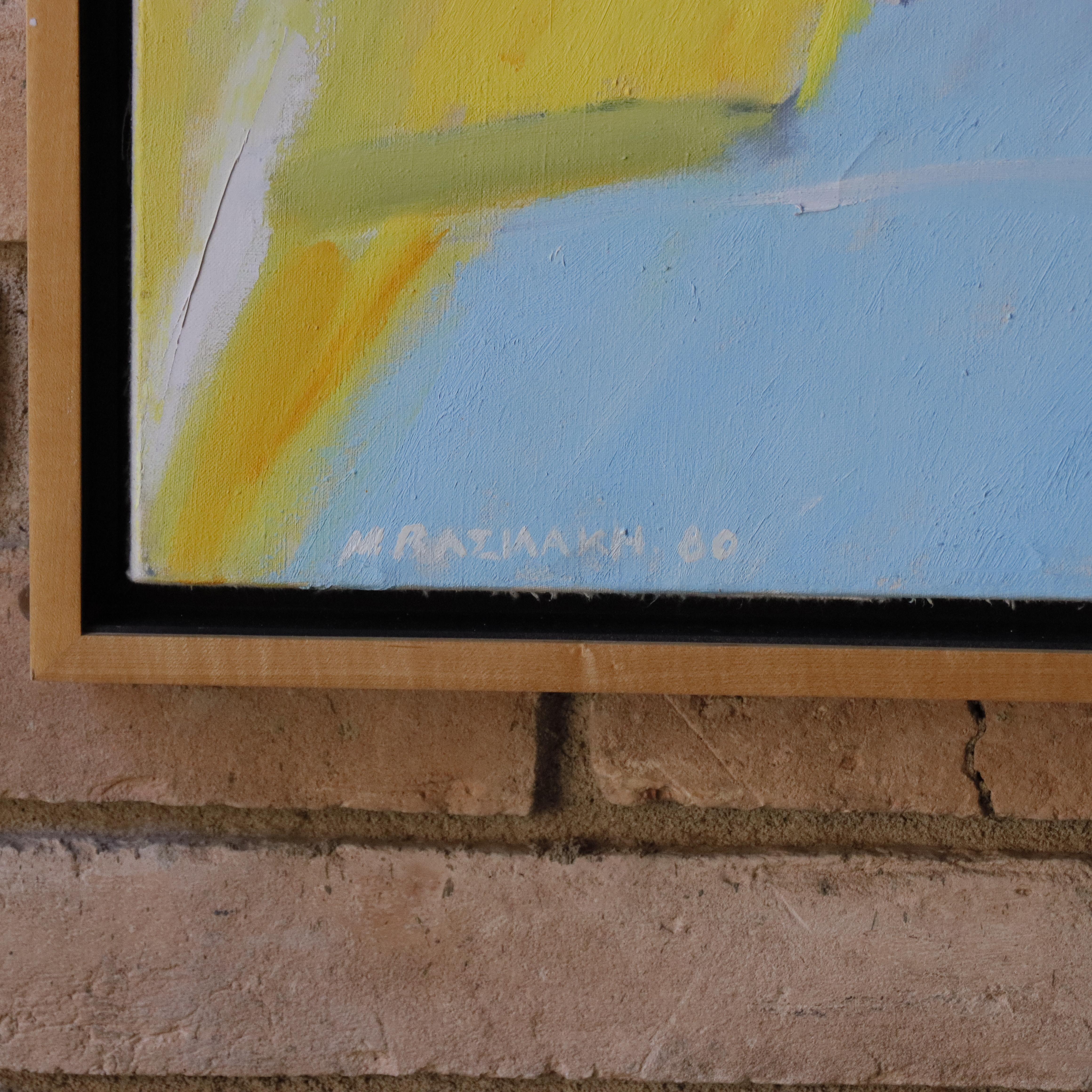 Tela Pittura astratta d'epoca su tela, fine anni '70 in vendita