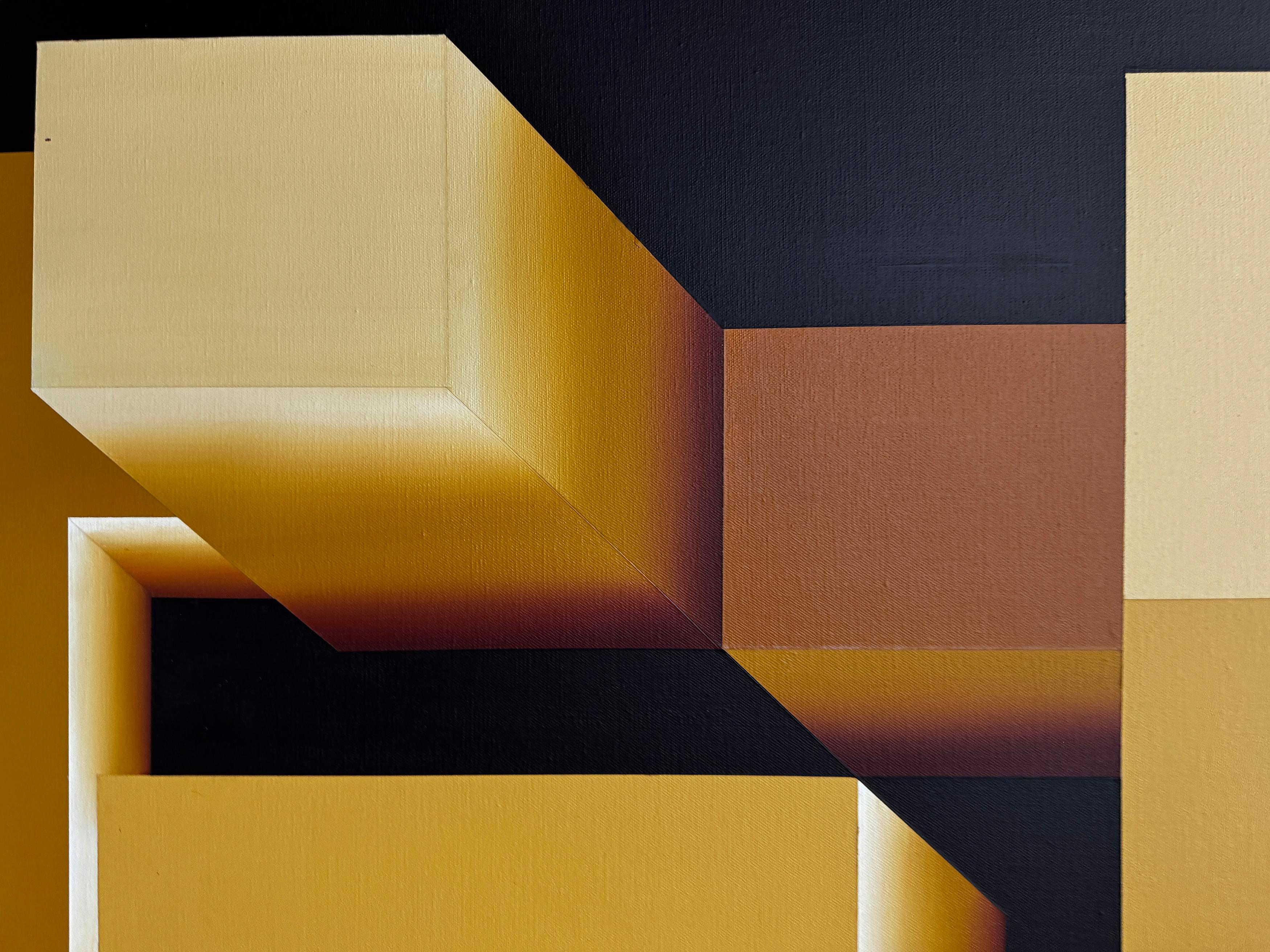 Americano Pittura astratta d'epoca Op Art di Grace Alhades e Marti Sherma in vendita