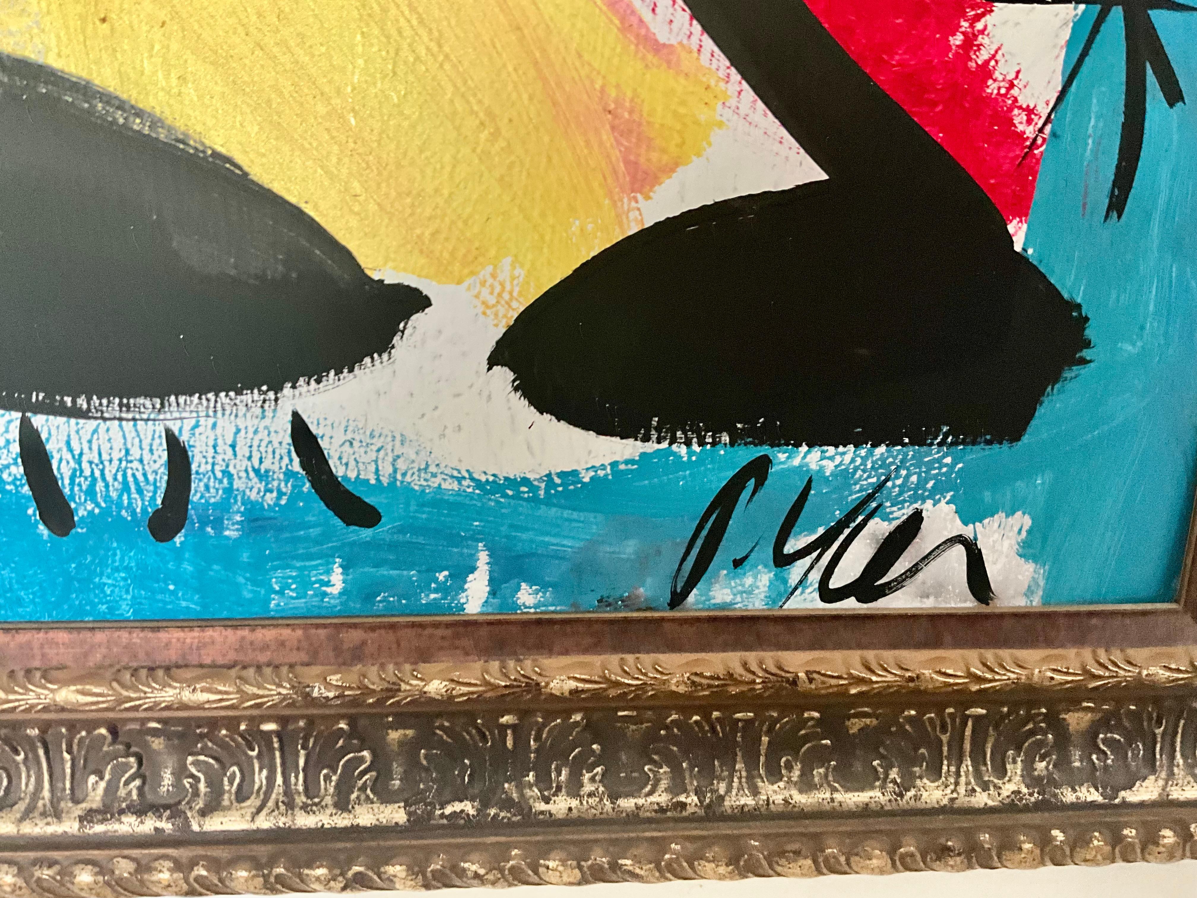 Vintage By  Abstraktes Gemälde von Peter Keil  b 1942 (Acryl) im Angebot