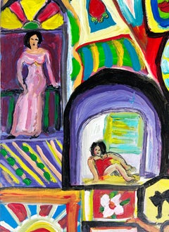 Abstraktes Vintage-Gemälde der kubanisch-amerikanischen Künstlerin Gloria Allison, signiert