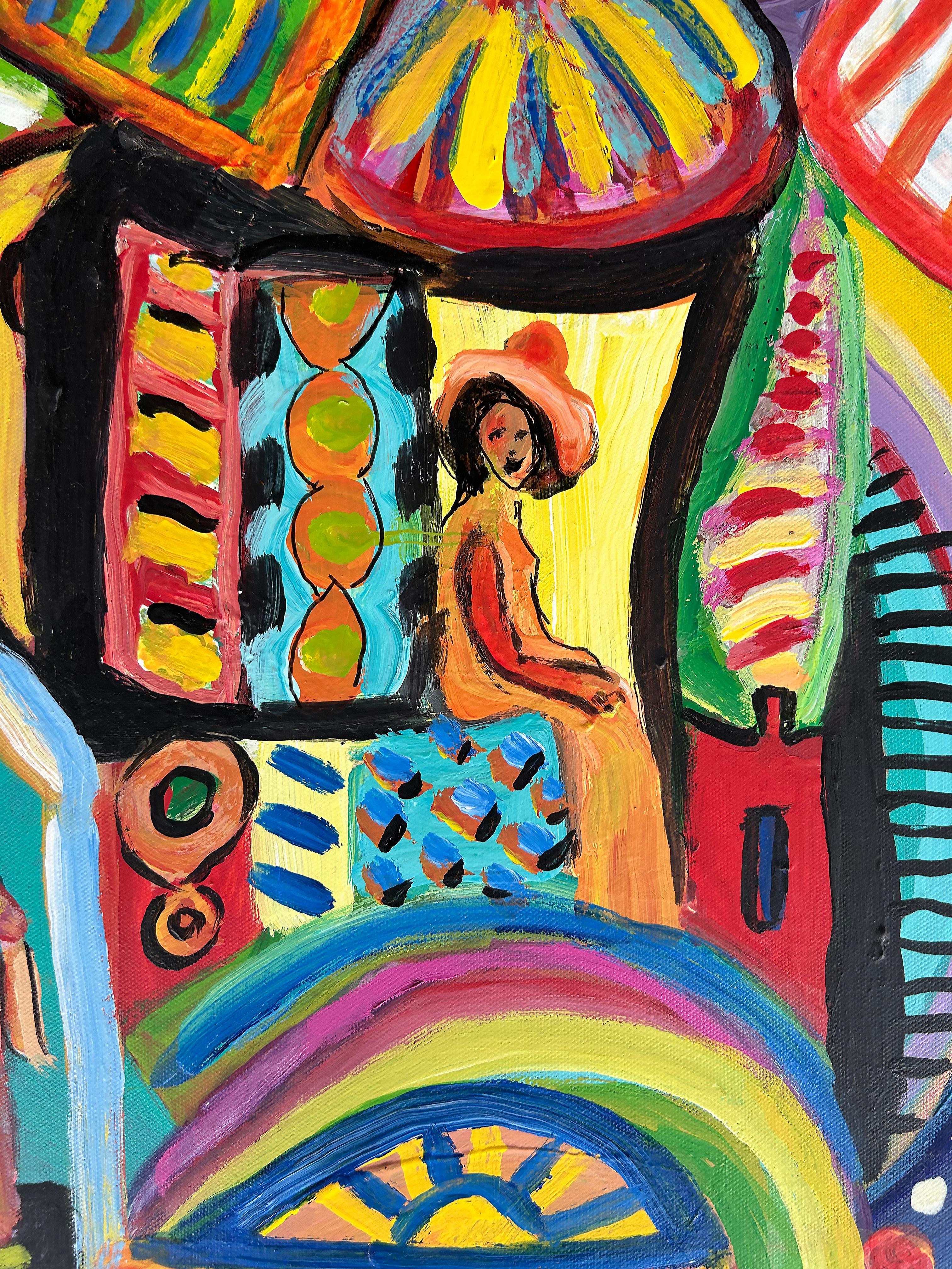 Americano Pittura astratta d'epoca, artista cubano-americana Gloria Allison, firmata in vendita
