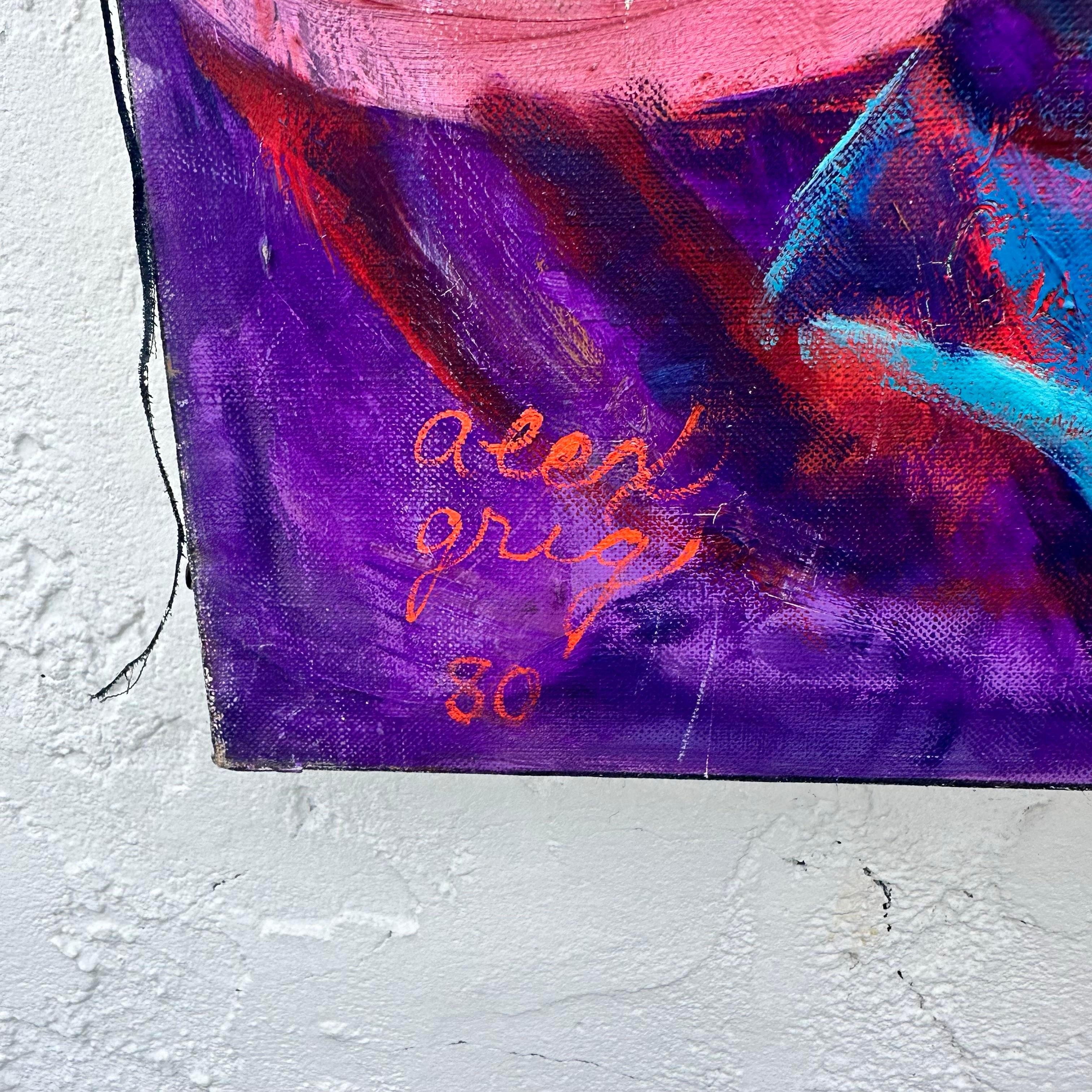 Abstraktes Vintage-Gemälde eines Rüschenhemdes auf Leinwand im Zustand „Gut“ im Angebot in West Palm Beach, FL