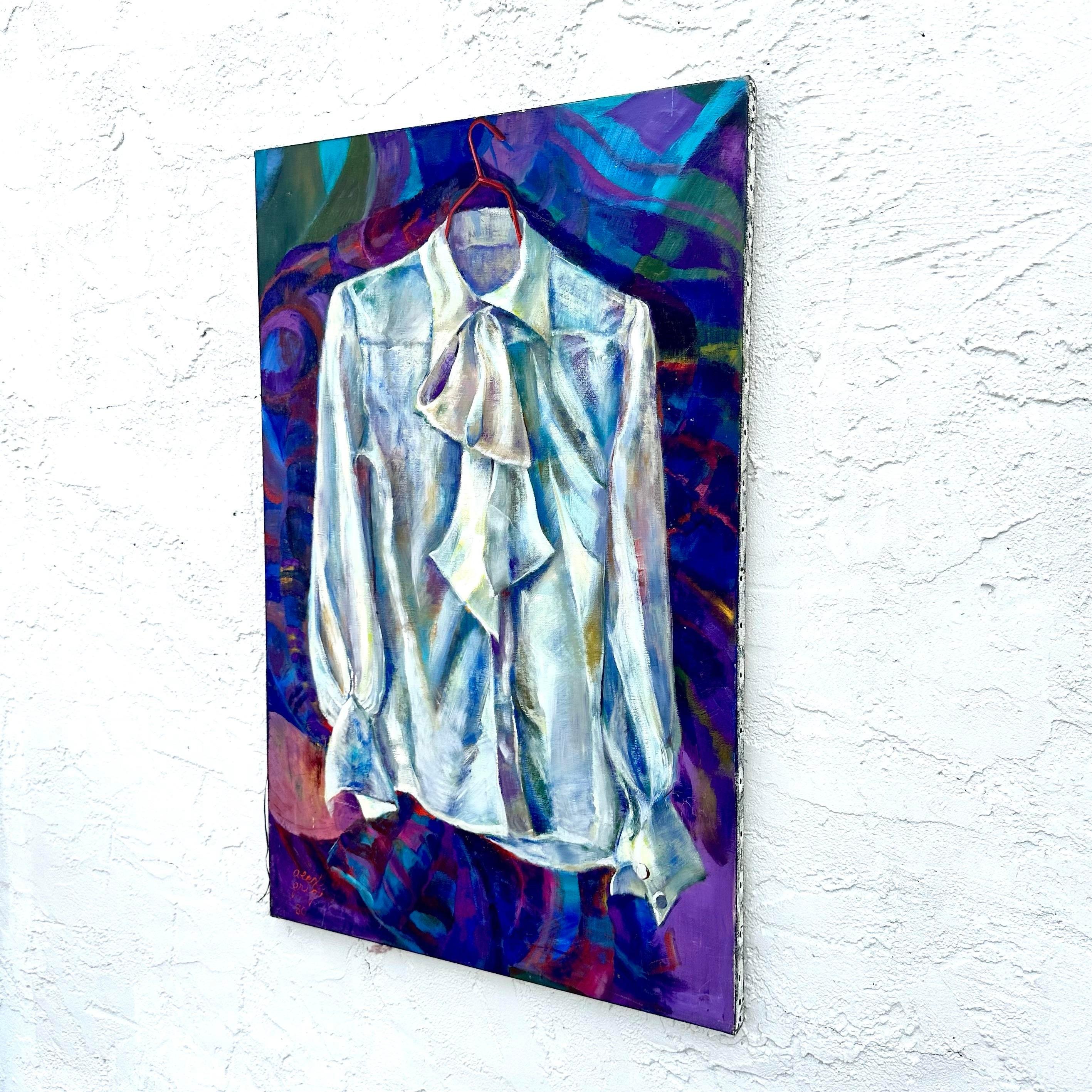 Abstraktes Vintage-Gemälde eines Rüschenhemdes auf Leinwand (20. Jahrhundert) im Angebot