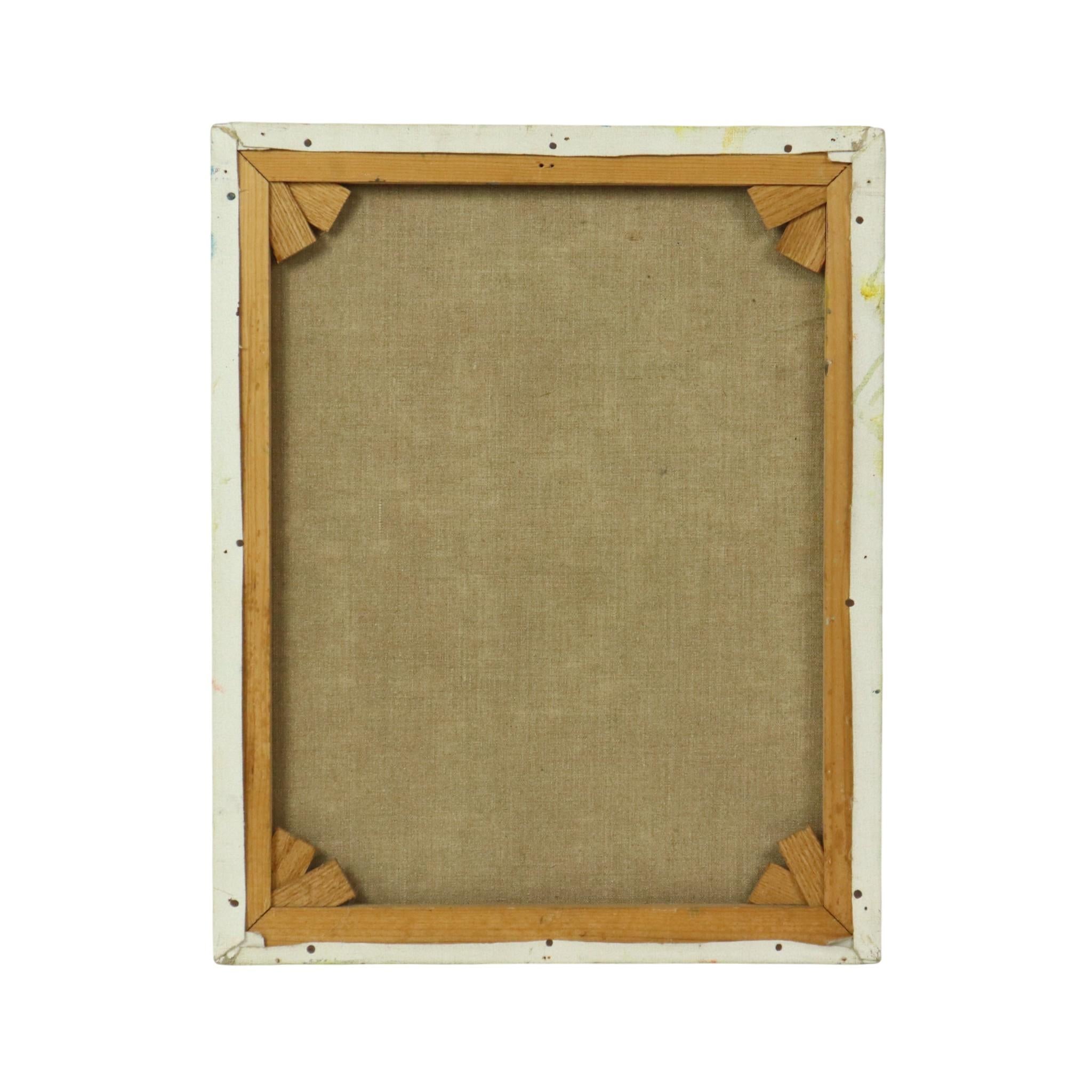 Vintage Abstraktes Gemälde auf Leinwand Nackte Frau La Pipe (1922-2000) im Angebot 8