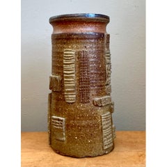 Vaso in ceramica vintage con motivi astratti
