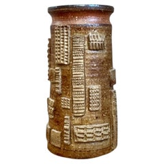Vaso in ceramica vintage con motivi astratti