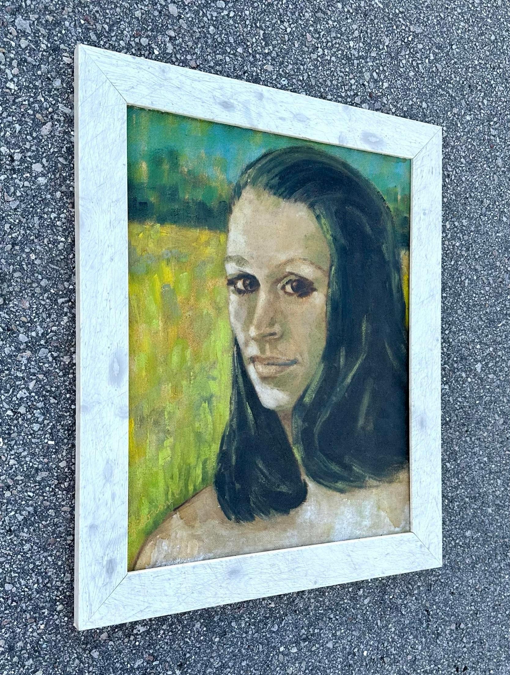 Retrato abstracto vintage de mujer en el campo Norteamericano en venta