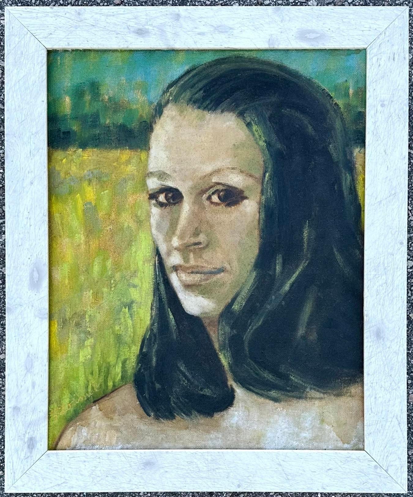 Retrato abstracto vintage de mujer en el campo en Bueno estado para la venta en west palm beach, FL
