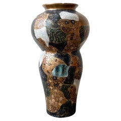 Vintage Abstract Sculpted Ceramic Floor Vase