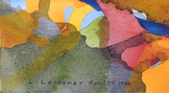 Aquarelle - Vintage - Bleu ciel abstrait et couleurs vives