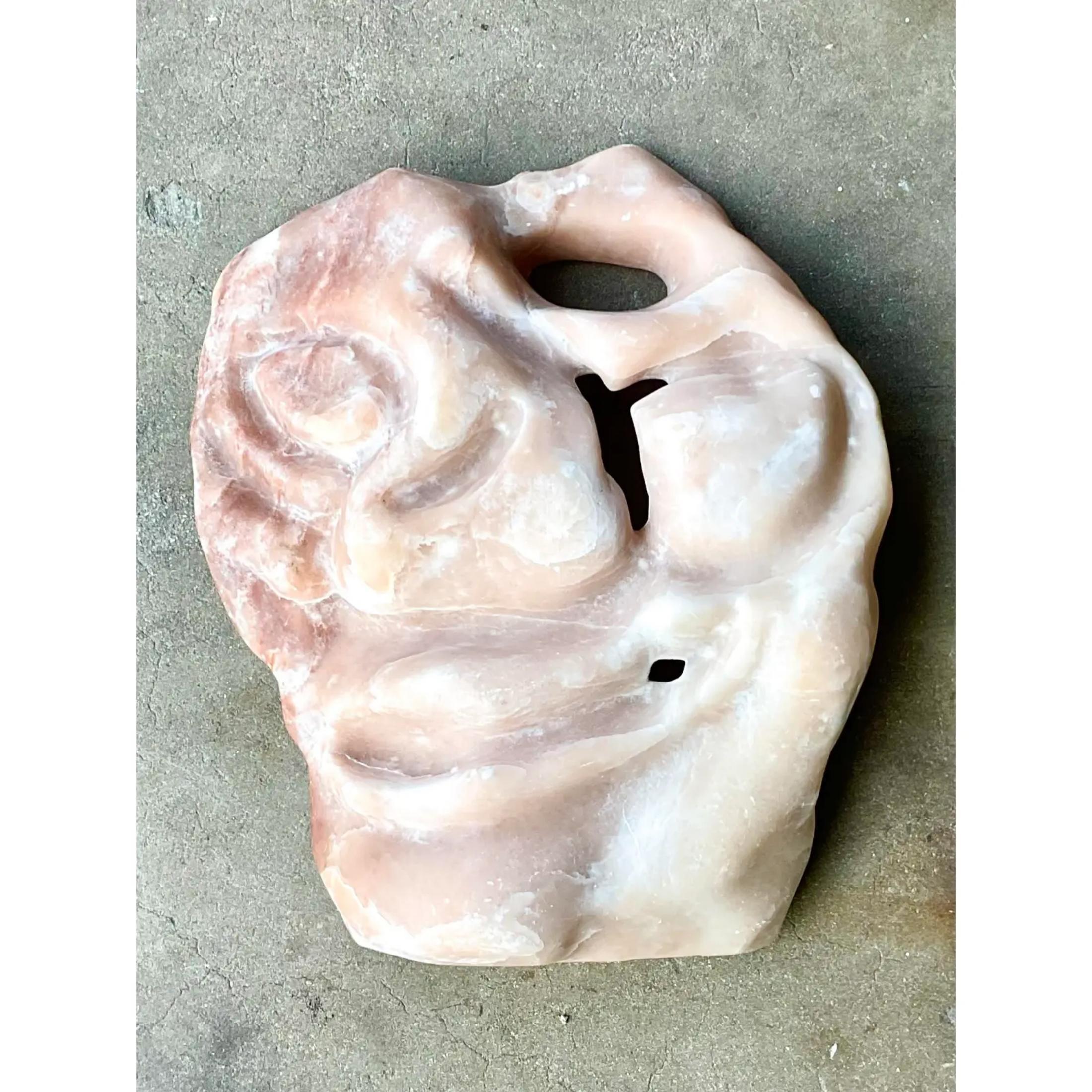 Testa di pietra astratta vintage A. Stone In condizioni buone in vendita a west palm beach, FL