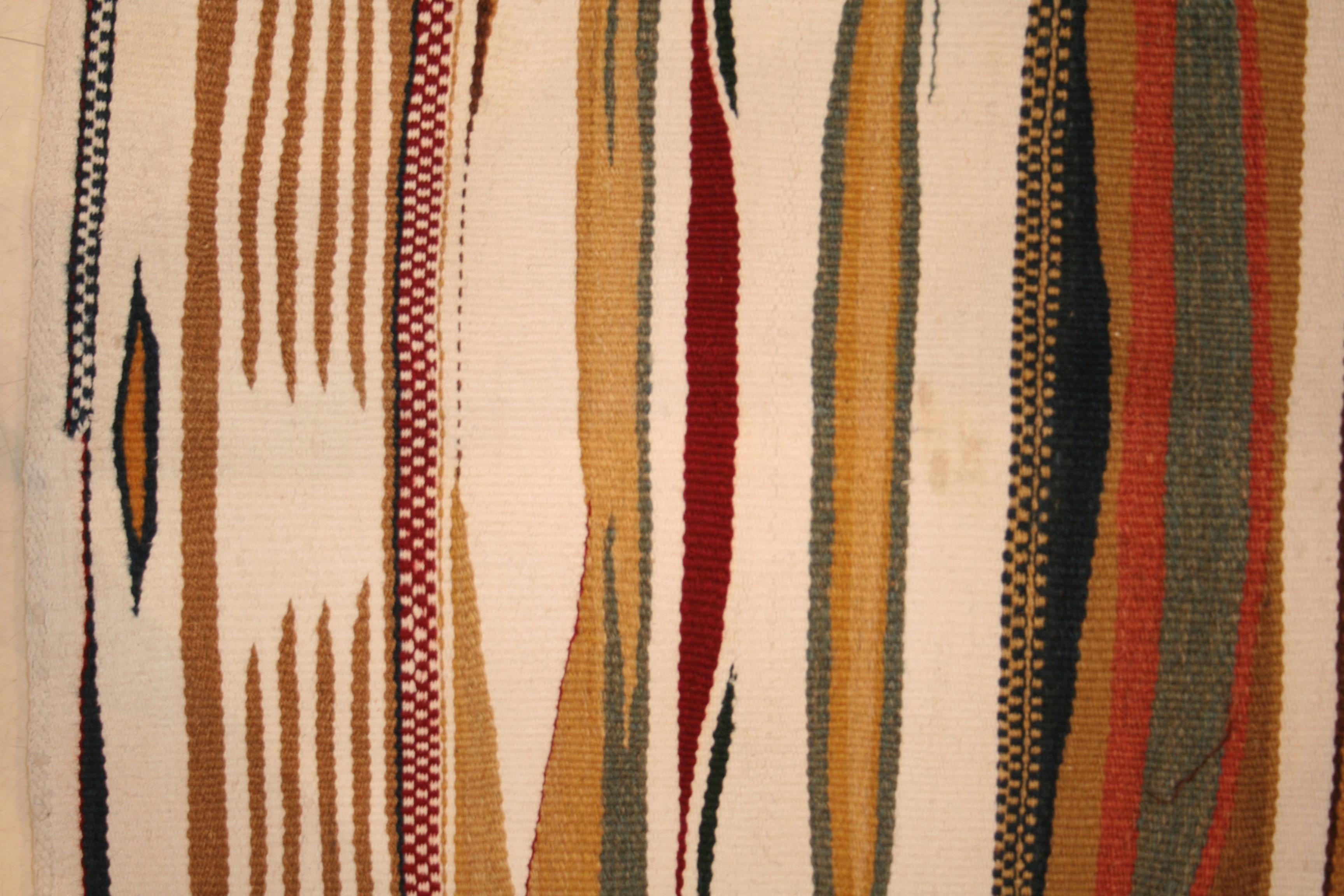 Hand-Woven Vintage Abstract Tribal Sofreh Rug