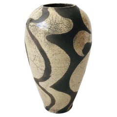 Vintage Abstract Two Toned Raku Pottery Vase