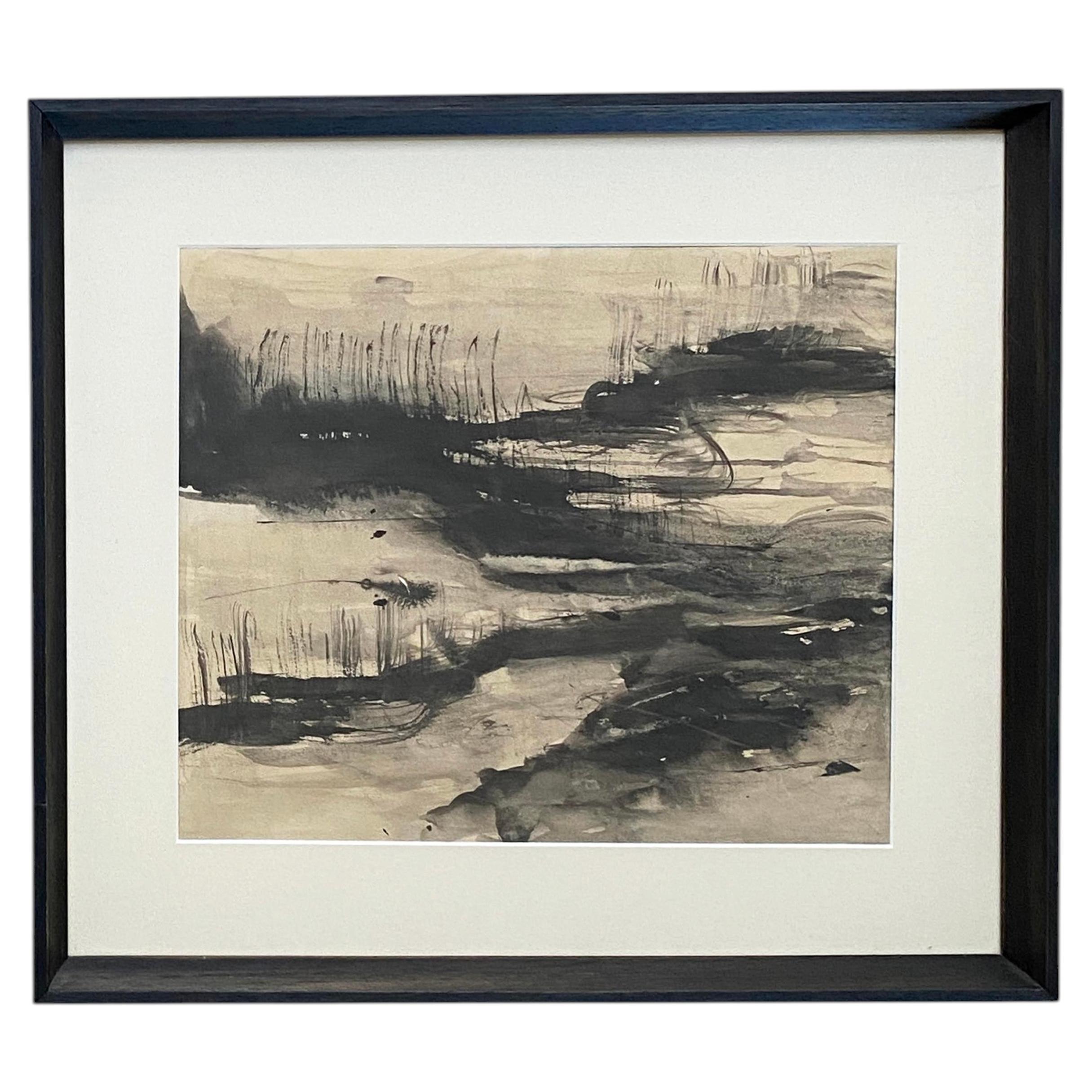 Vintage Abstract Watercolor For Sale