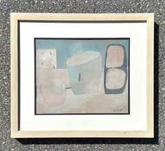 Vintage Abstract William Scott Watercolor on Paper