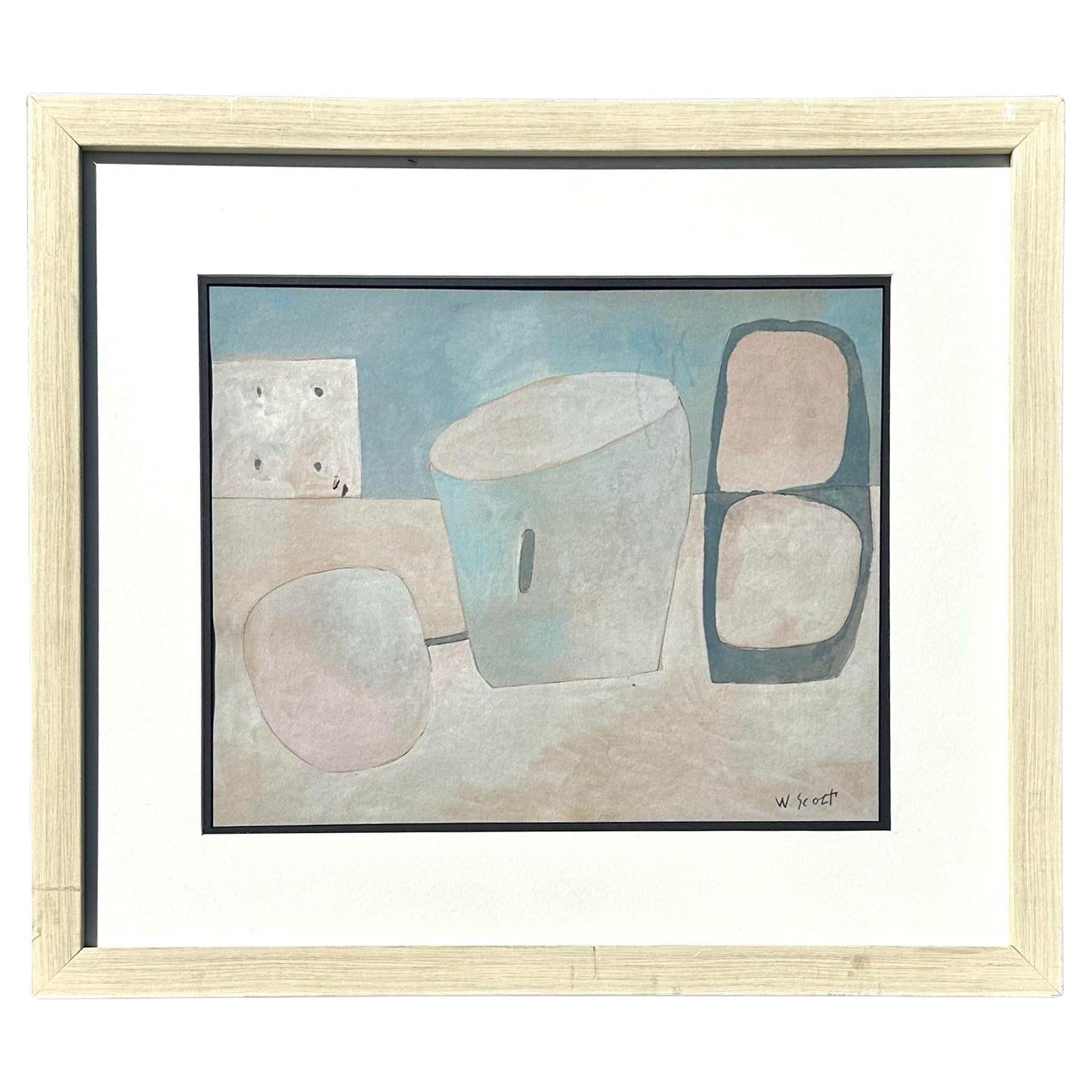 Acuarela sobre papel Vintage Abstracto William Scott
