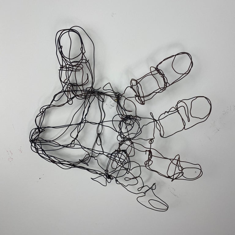 Vintage Abstract Wire Hand Sculpture In Good Condition For Sale In Raleigh, NC