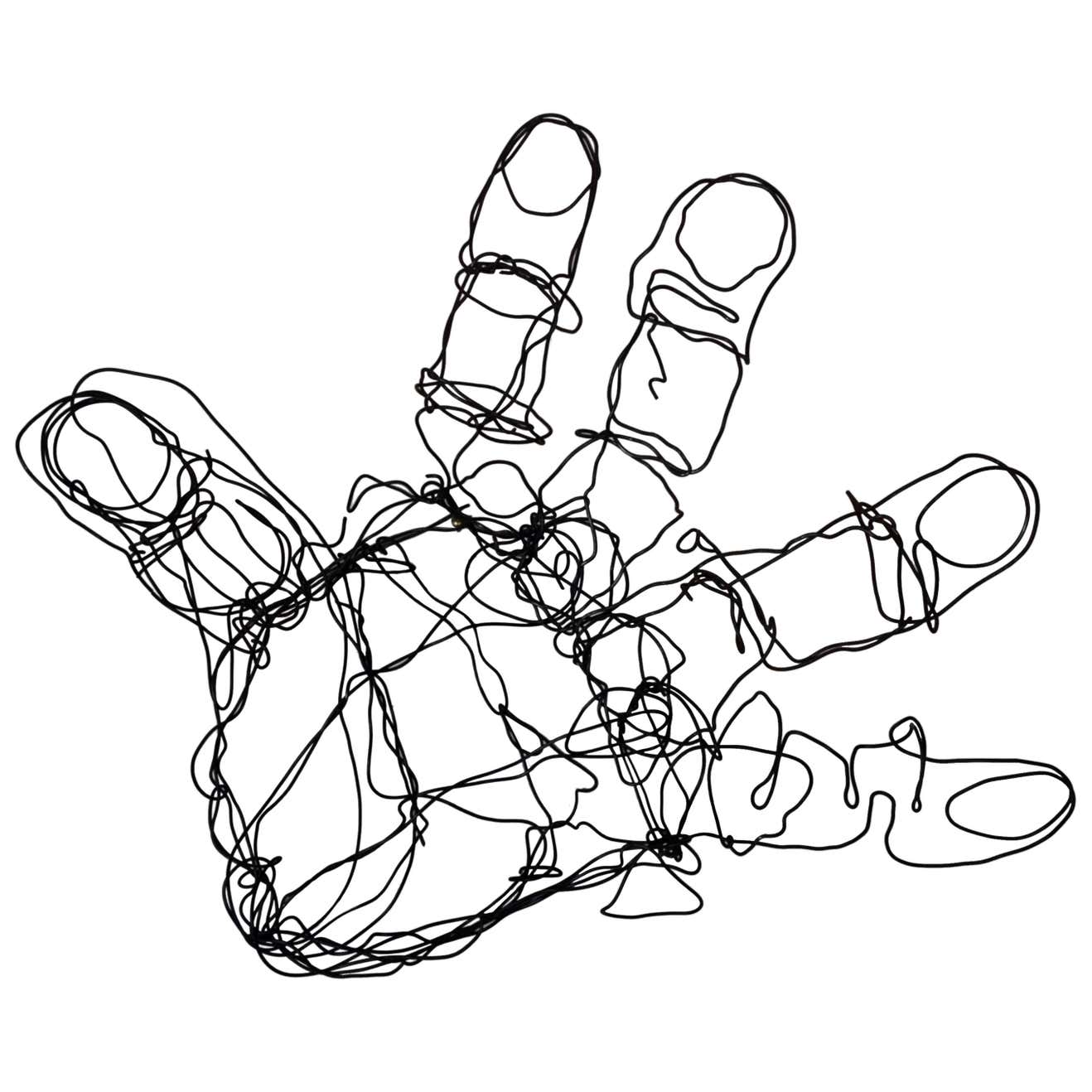 Vintage Abstract Wire Hand Sculpture For Sale at 1stDibs