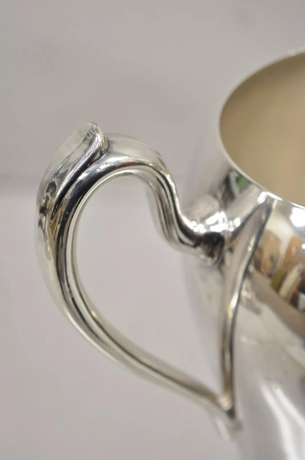 20th Century Vintage Academy Art Deco Silver Plated Copper Water Pitcher For Sale