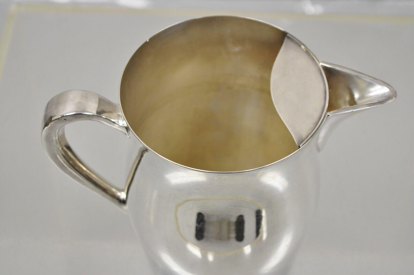20th Century Vintage Academy Silver on Copper Modernist Bulbous Water Pitcher