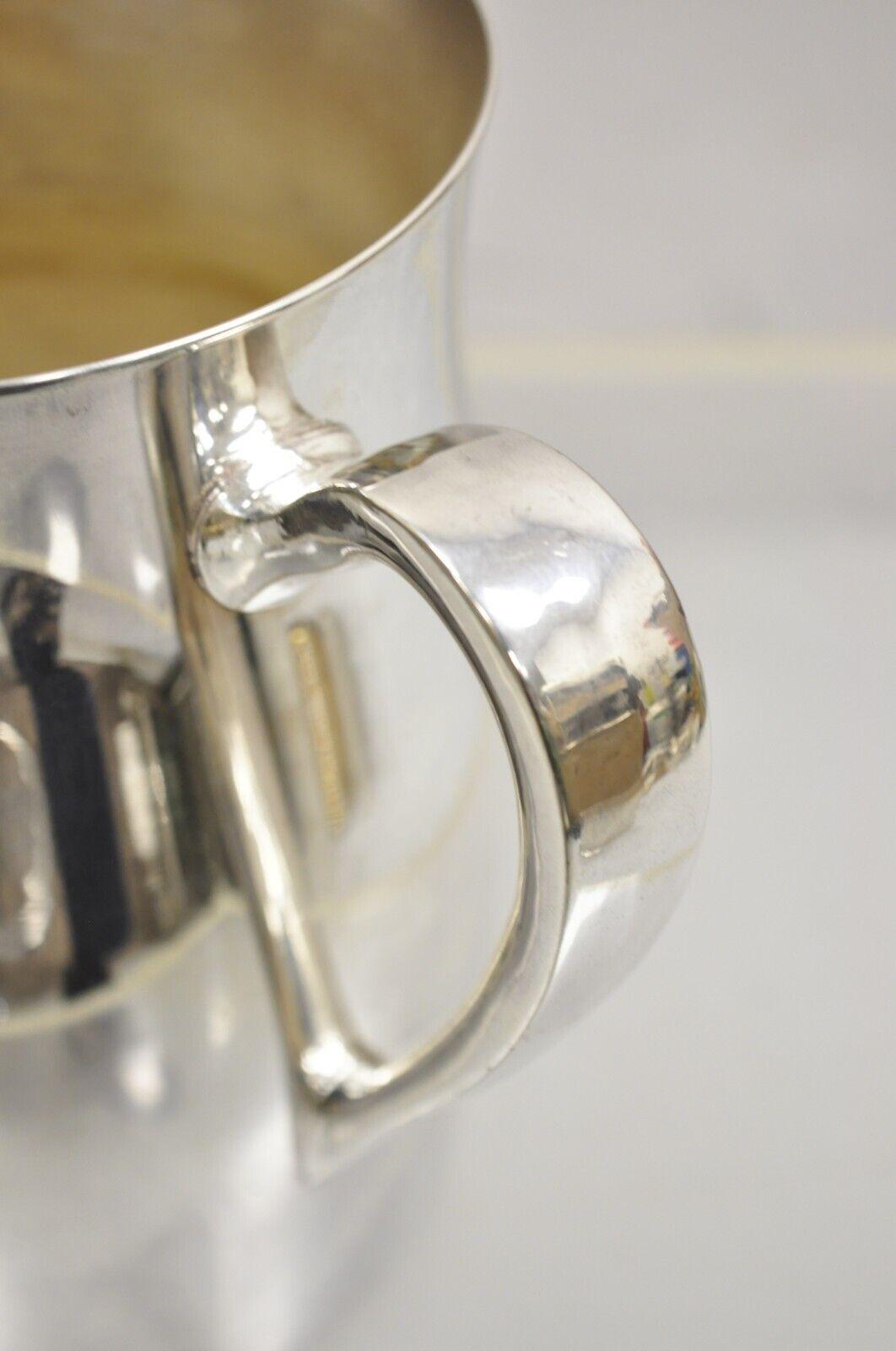 Vintage Academy Silver on Copper Modernist Bulbous Water Pitcher 2