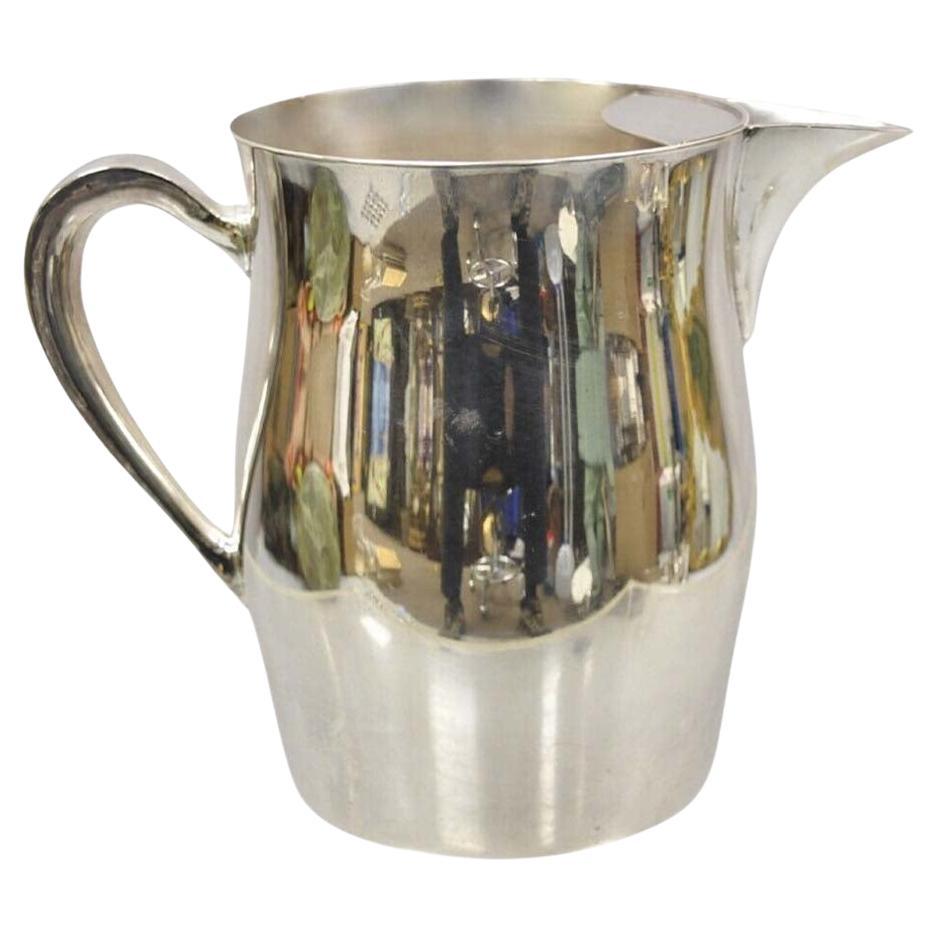 Vintage Academy Silver on Copper Modernist Bulbous Water Pitcher For Sale