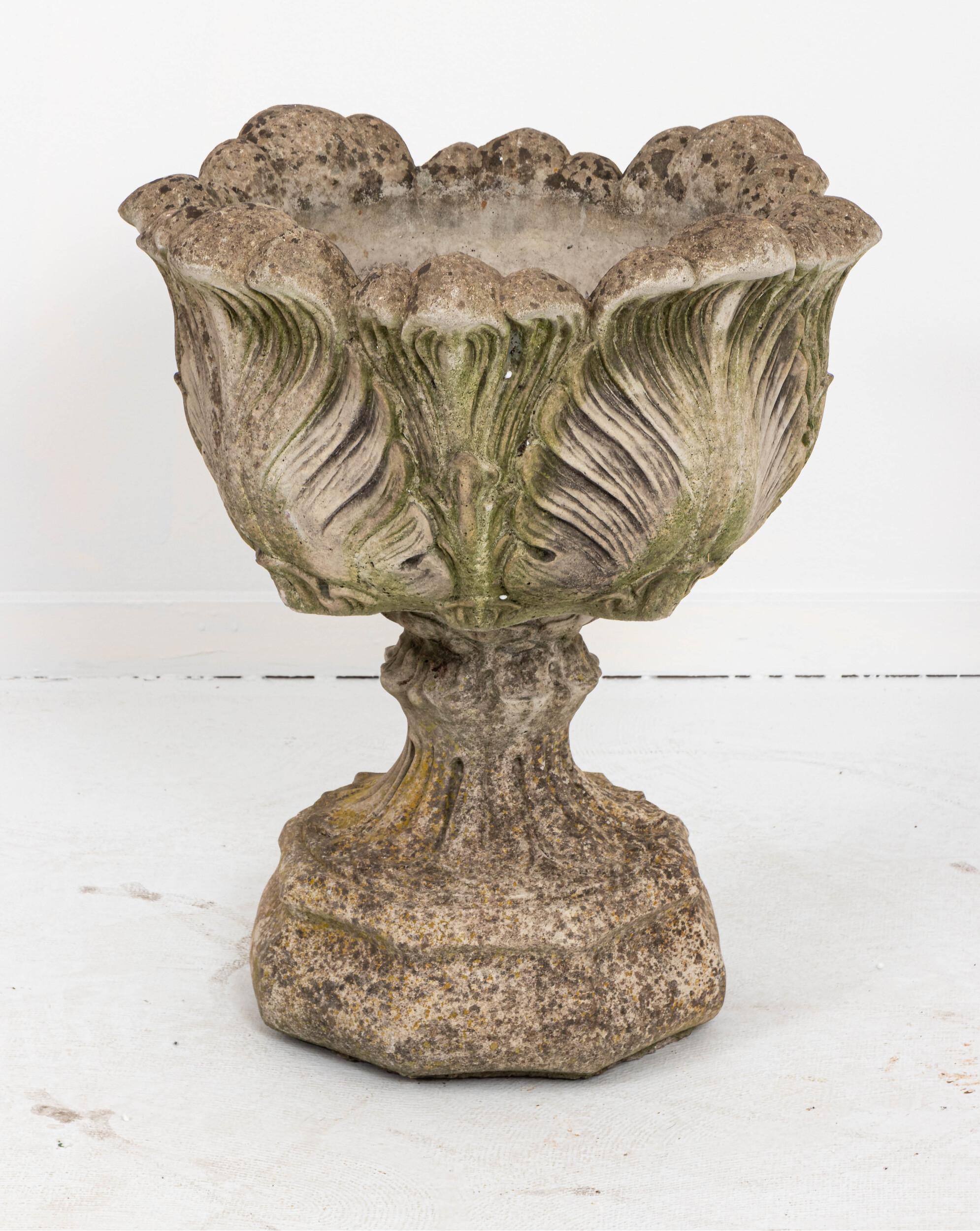 Vintage Acanthus Leaf Pedestal Planter for Garden 2