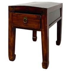 Vintage Accent Table in Style of Chinese Distressed Elm Wood Table