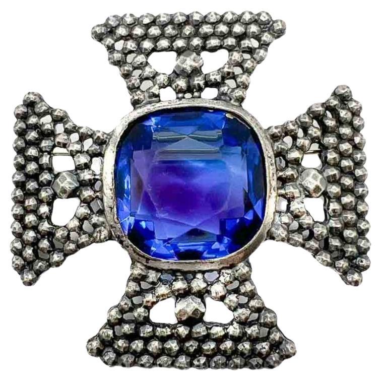 Accessocraft NYC Broche Cruciform Crystal des années 1980