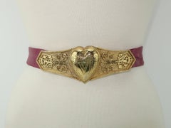 Vintage Accessocraft NYC Ornate Heart Buckle & Belt