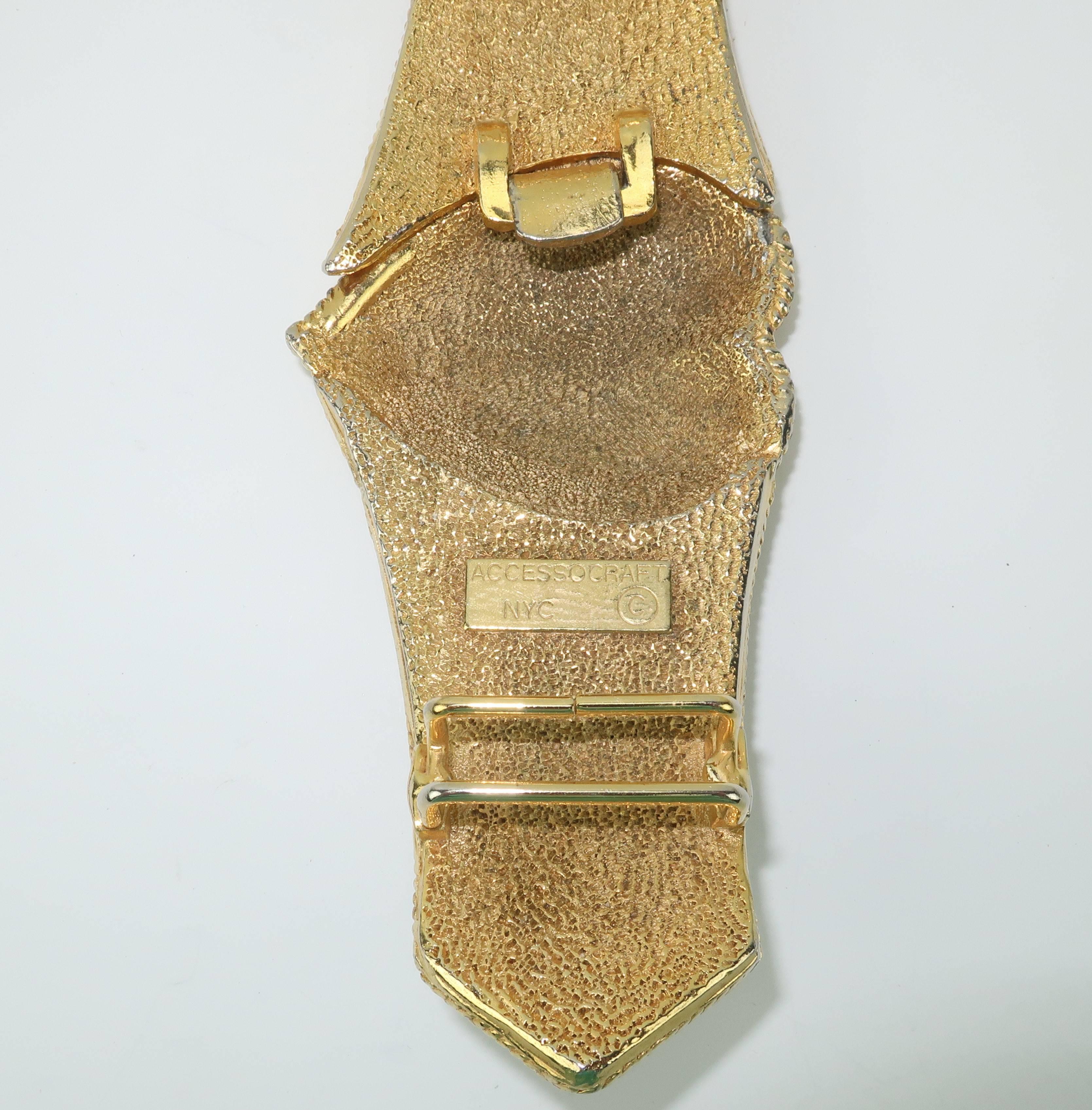 Vintage Accessocraft NYC Ornate Heart Buckle & Belt 3
