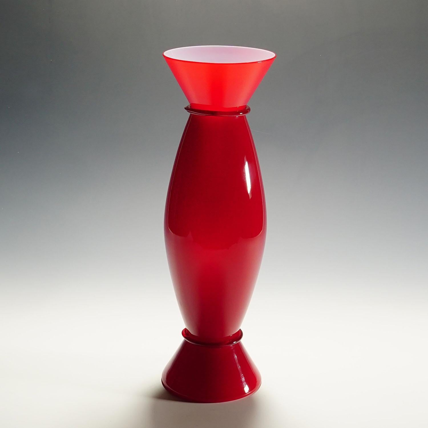 Mid-Century Modern Vase Vintage Acco d'Alessandro Mendini pour Venini, Murano 1997 en vente