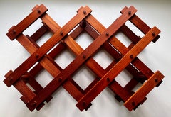 Vintage Accordion Teak Wine Rack, 1970's