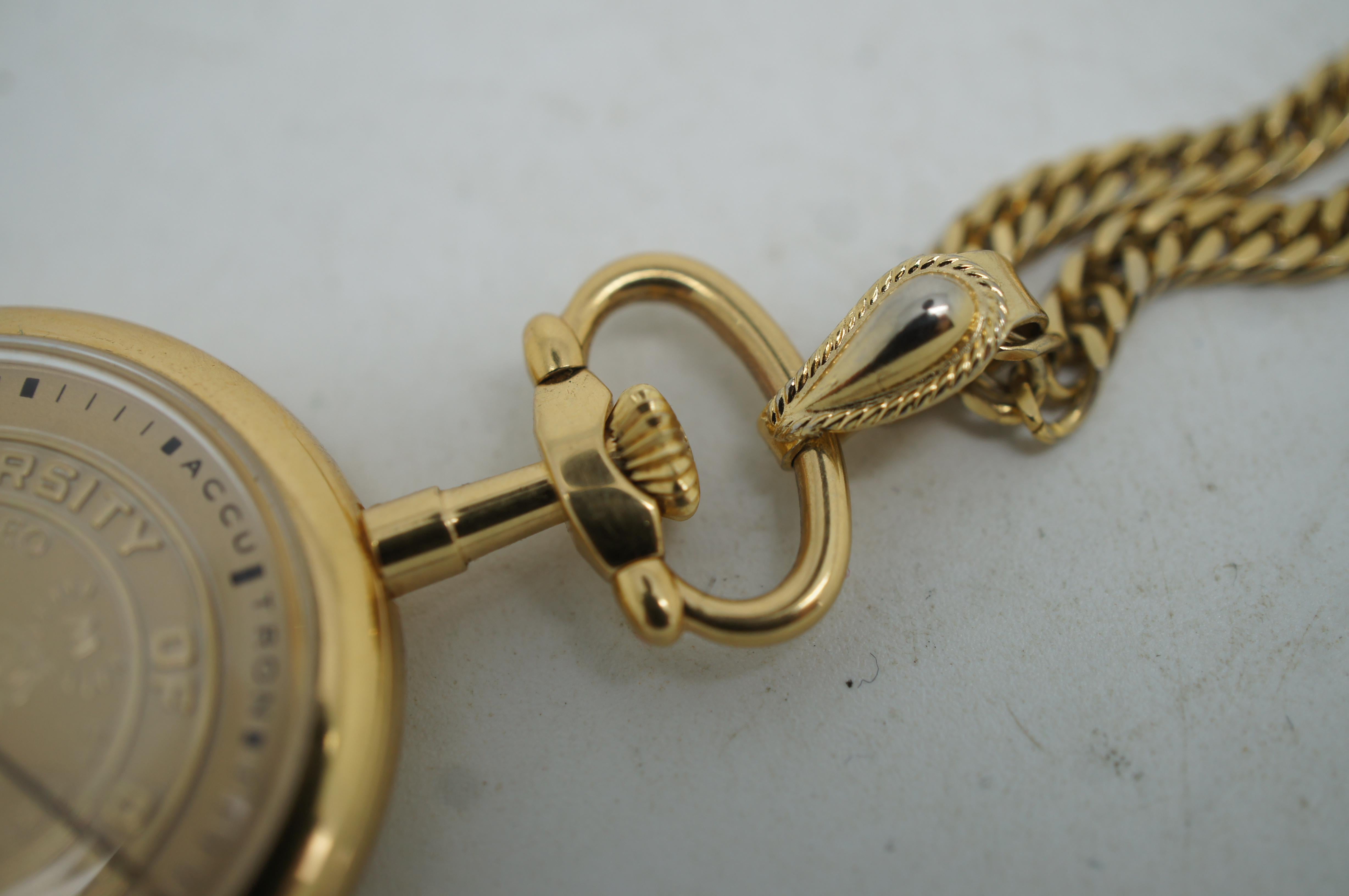 Vintage Accutron Bulova Universi of Dayton Quartz Pocket Watch & Chain For Sale 1