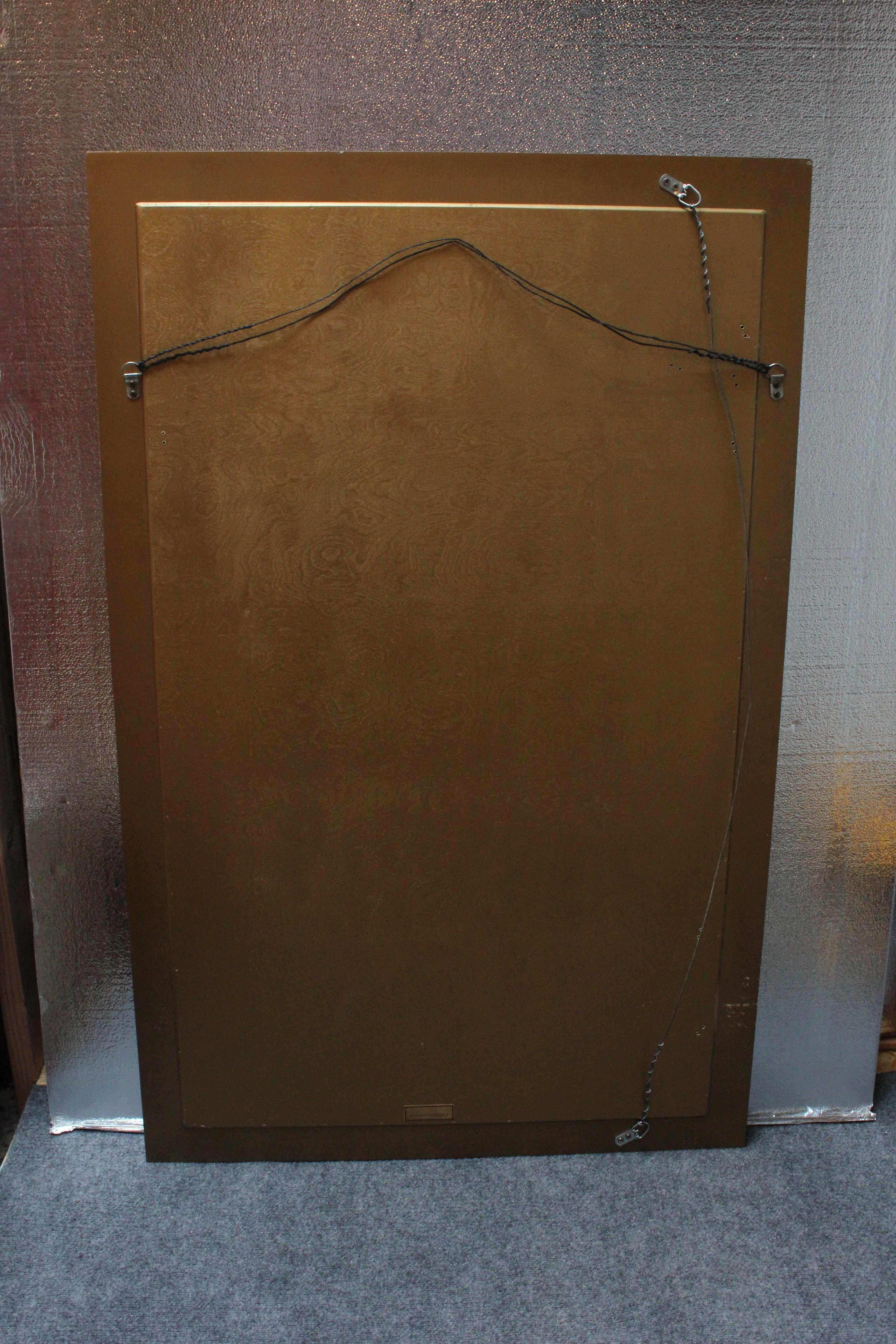 Hollywood Regency Vintage Acid-Etched Brass Wall Mirror by Bernhard Rohne for Mastercraft For Sale