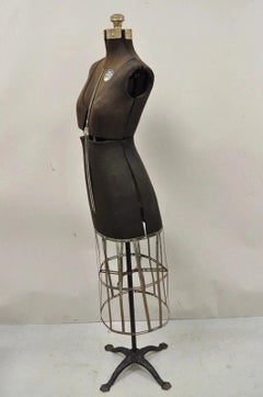 Vintage Acme Adjustable Cast Iron Collapsible Dress Form Mannequin Size A