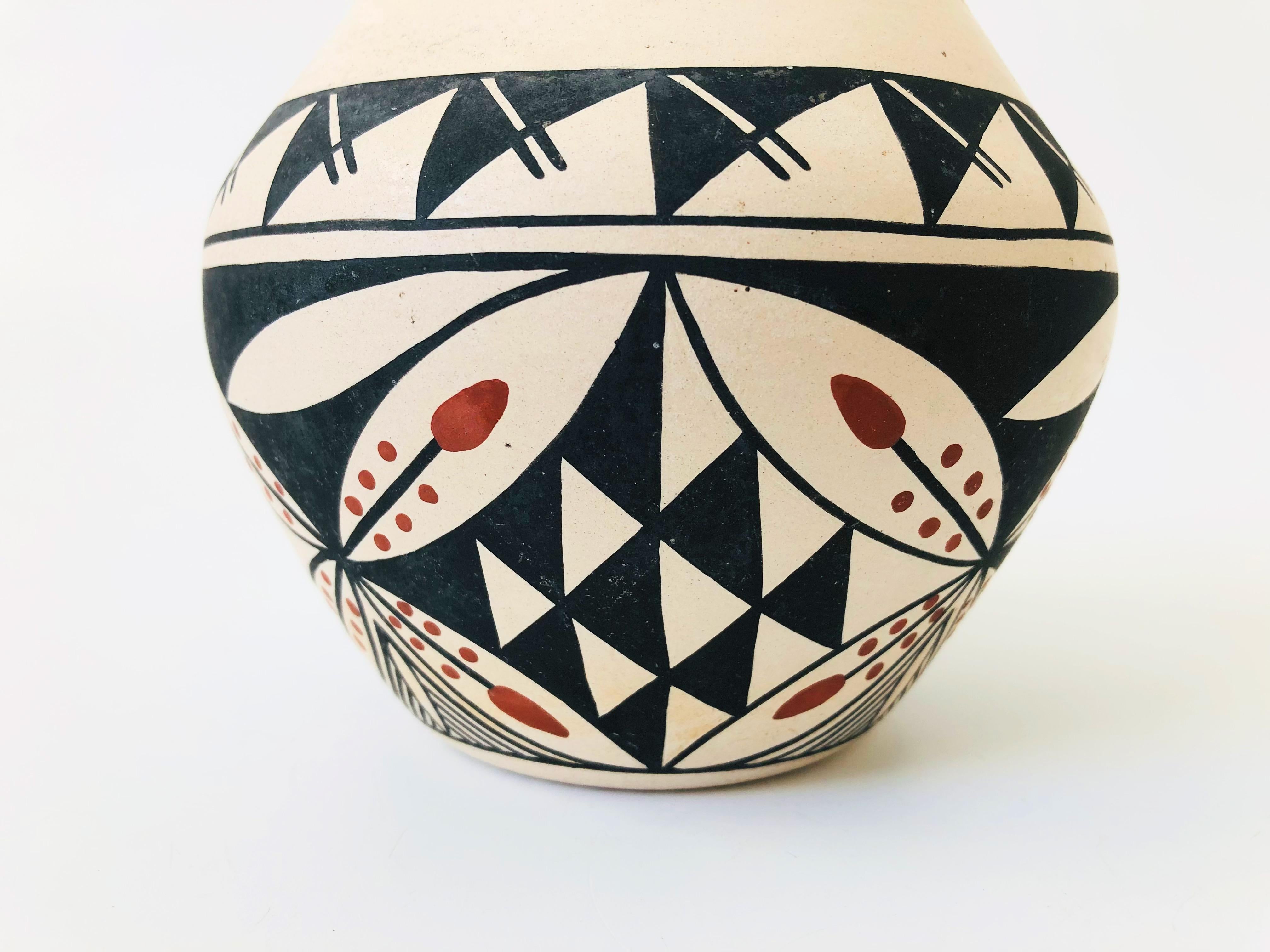 American Vintage Acoma Pueblo Pottery Vase by R Juanico
