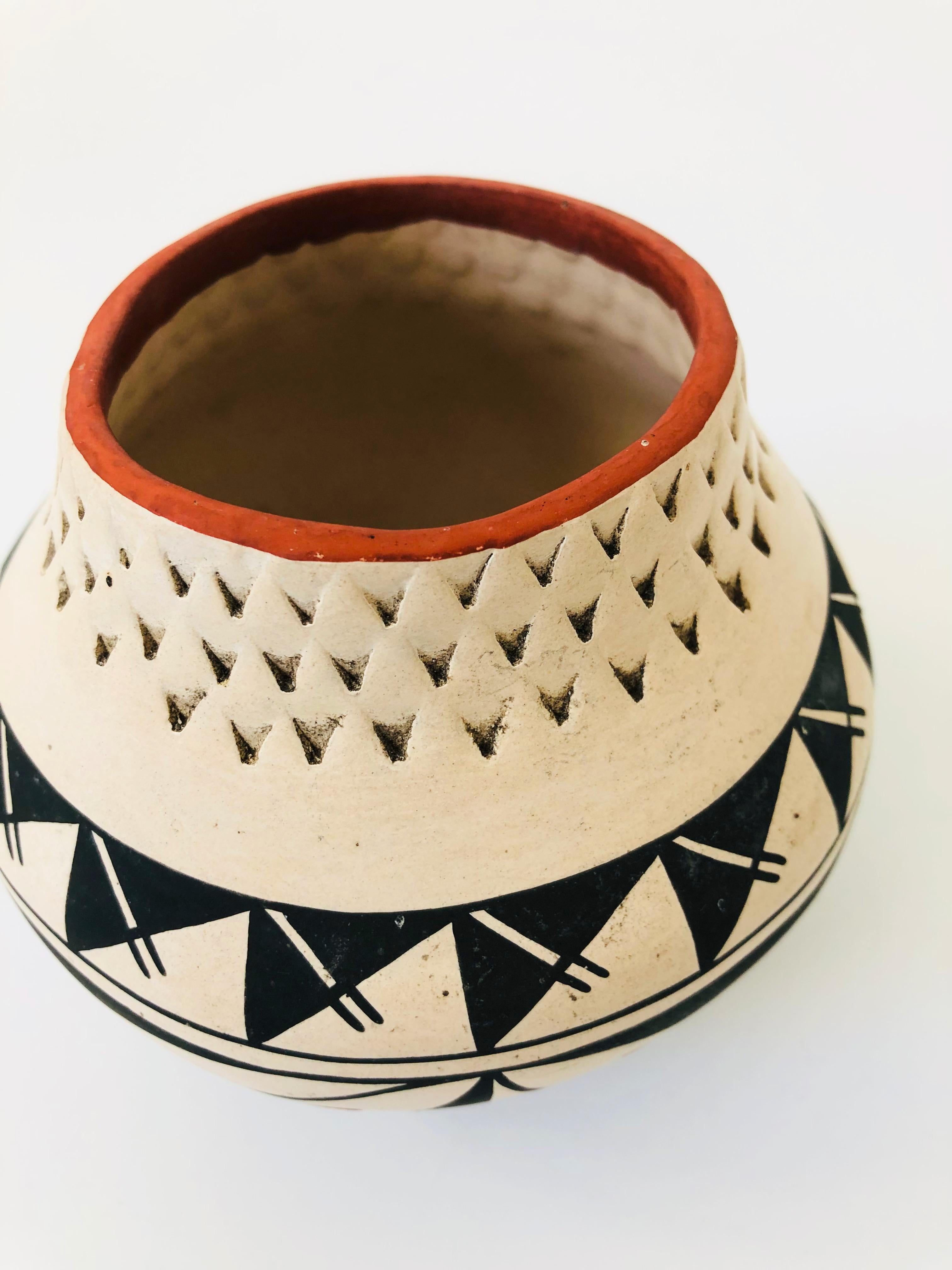 20th Century Vintage Acoma Pueblo Pottery Vase by R Juanico