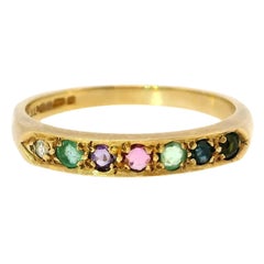 Vintage Acrostic 'DEAREST' Ring 9K Gold English Hallmarked