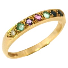 Vintage Acrostic 'DEAREST' Ring 9K Gold English Hallmarked