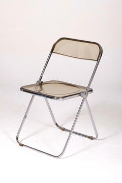 Vintage Acrylic Glass and Chromed Metal Folding Chair, 1970s