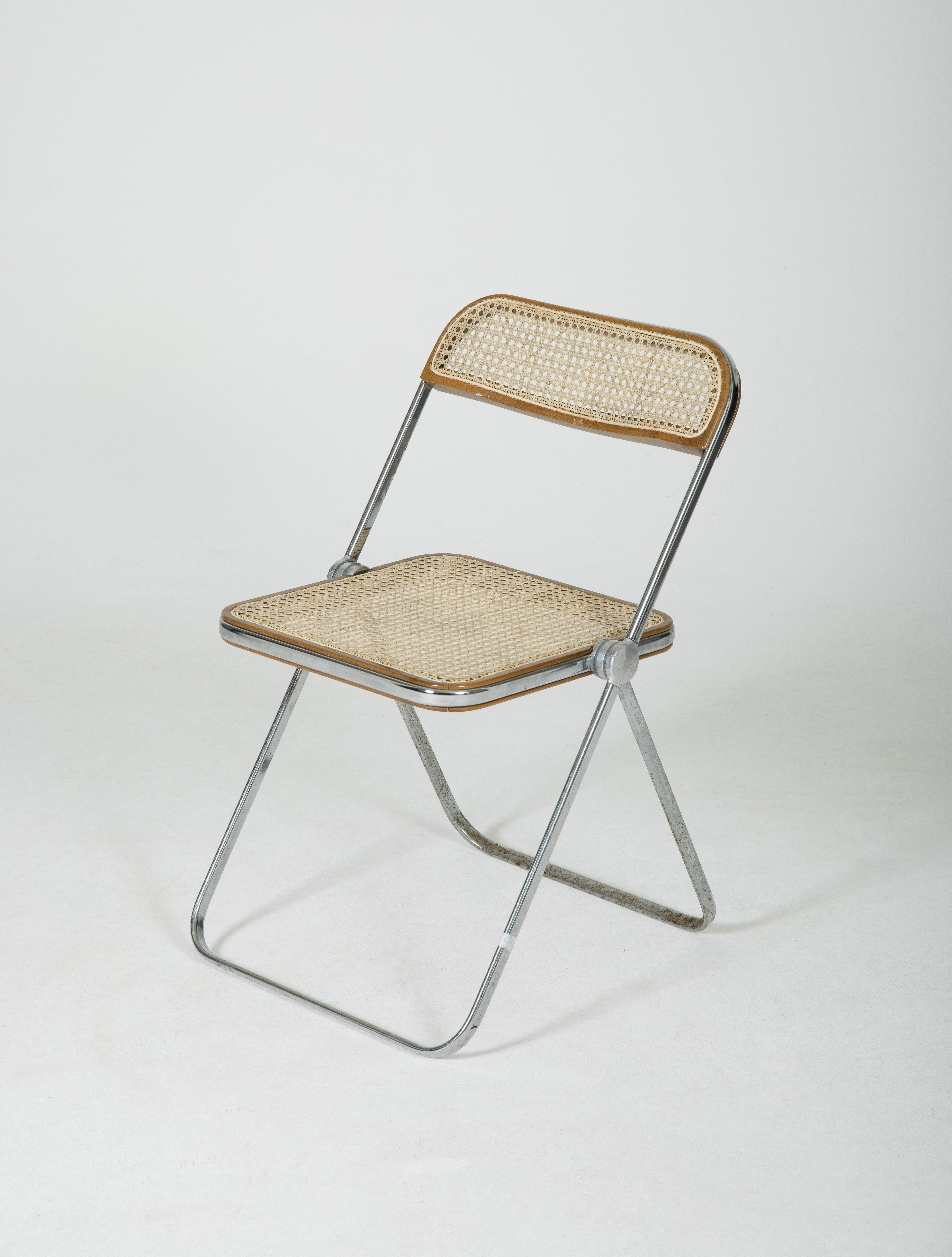 Vintage Acrylic Glass and Chromed Metal Folding Chair, 1970s 1