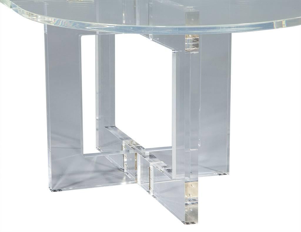 Vintage Acrylic Modern Drop-Leaf Dining Table 1