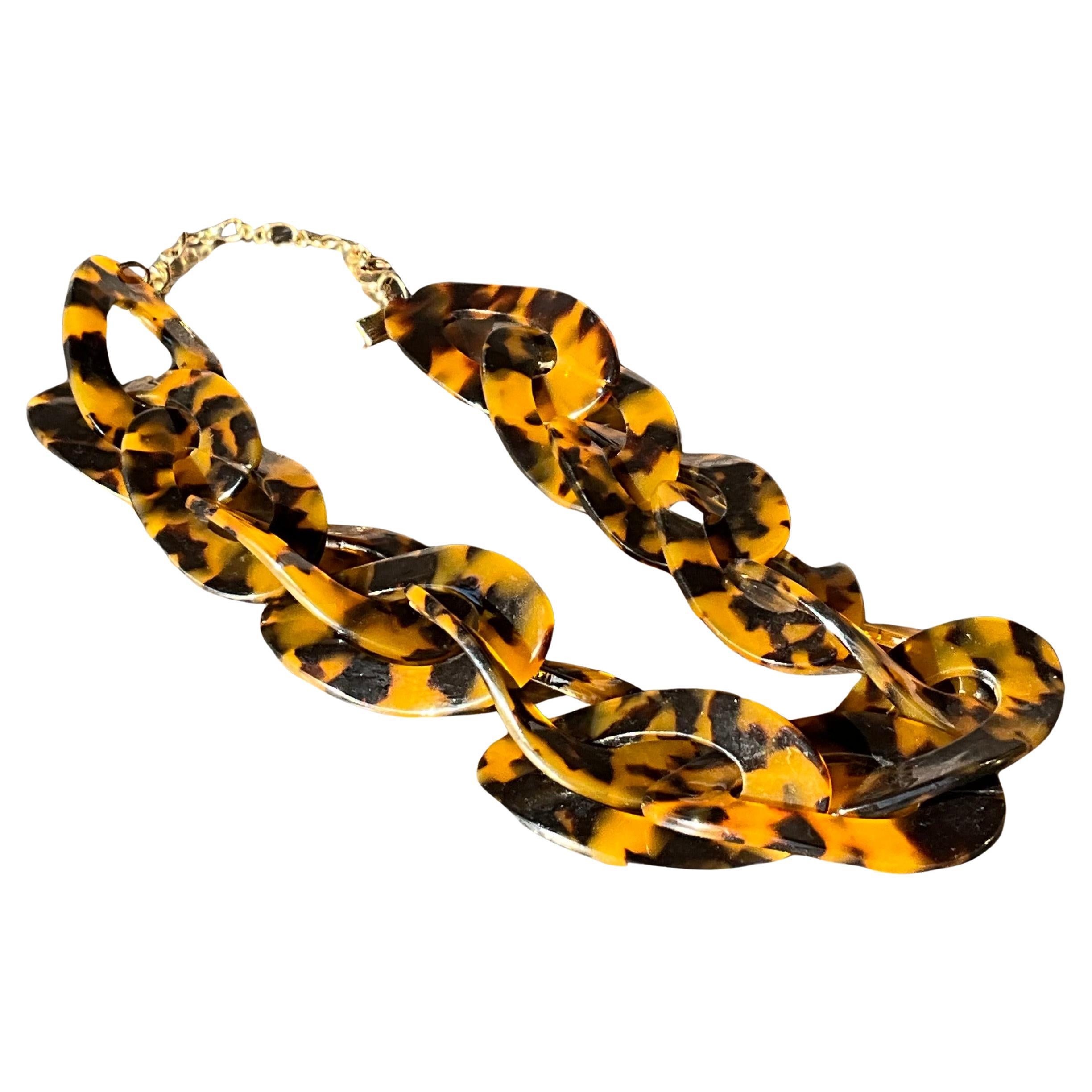Vintage Acrylic Tortoise Necklace For Sale 2