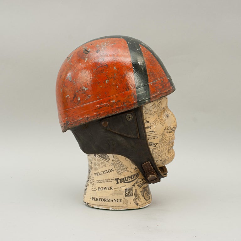 Vintage Acu Approved Cromwell Motorcycle Helmet, Red and Black at 1stDibs