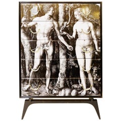 Vintage Adam and Eve Chest of Drawers Engraving Image by Albrecht Durer