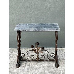 Vintage Addison Mizner Stone Top Table