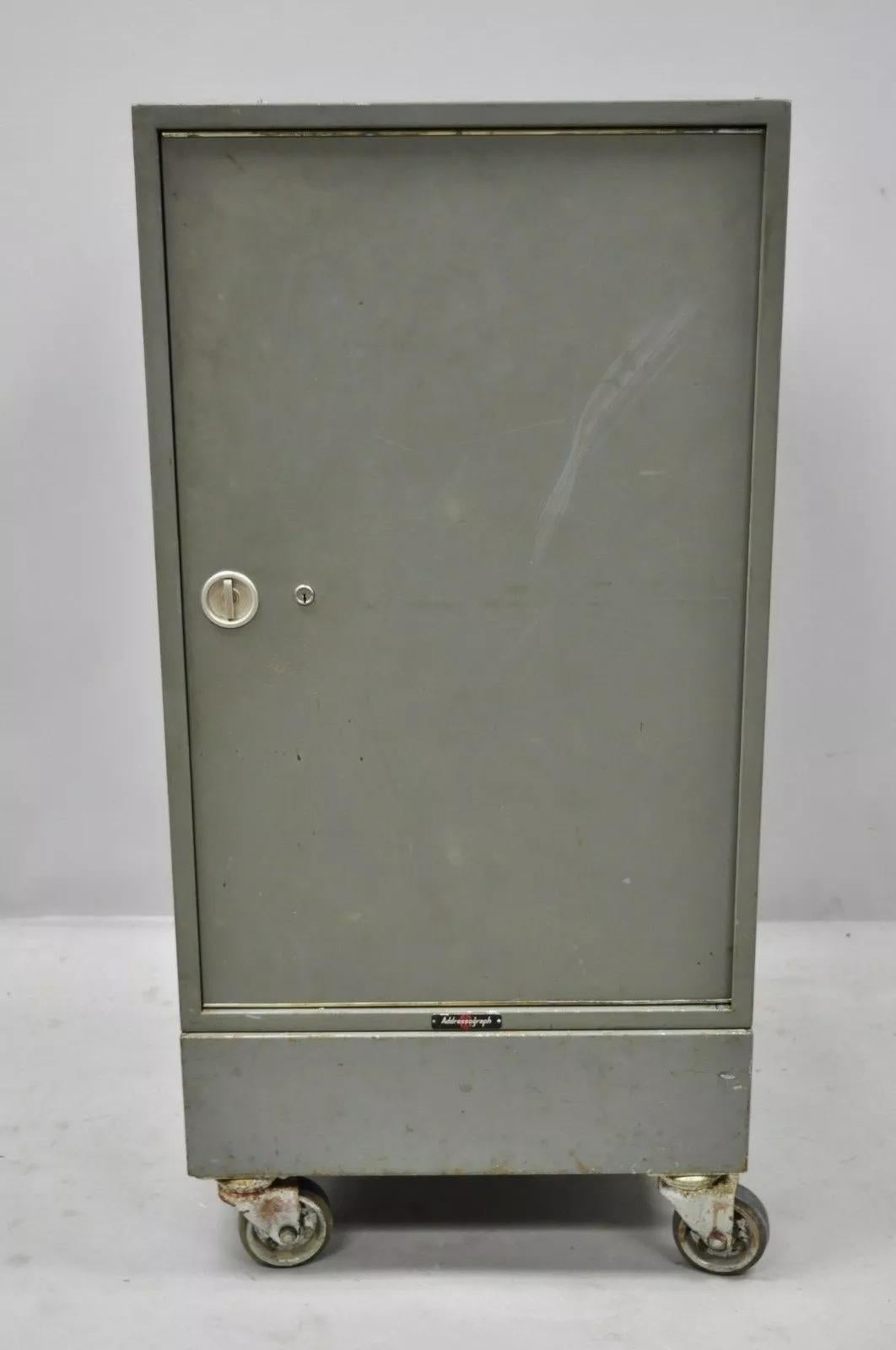 Vintage Addressograph Industrial Steel Metal 30 Drawer Garage Parts Cabinet For Sale 7